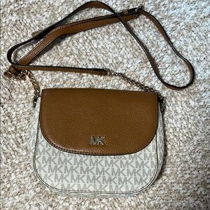 MICHAEL Michael Kors Tan and Cream Crossbody Bag